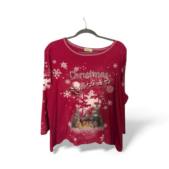 Christmas top, 3/4 sleeve, size xxl - Picture 1 of 7